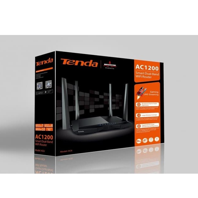 3e105dc2bbee9029bd8737eb7630c200 Tenda AC6 AC1200 Smart Dual-Band Wi-Fi Router - Image 1