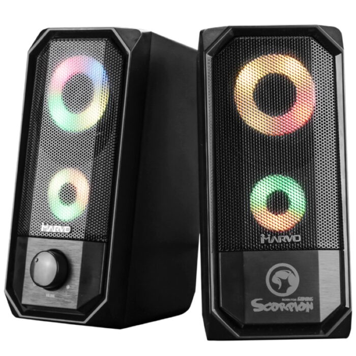 Marvo Scorpion SG-265 Black with RGB LED Stereo Gaming Speakers - Image 2