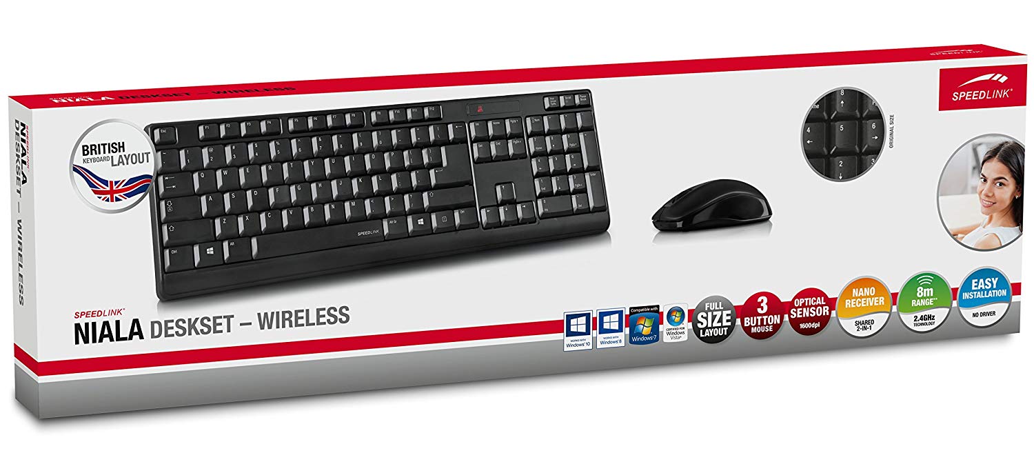 81es1p+FzoL._SL1500_ SPEEDLINK Wireless Keyboard & Mouse - Image 1