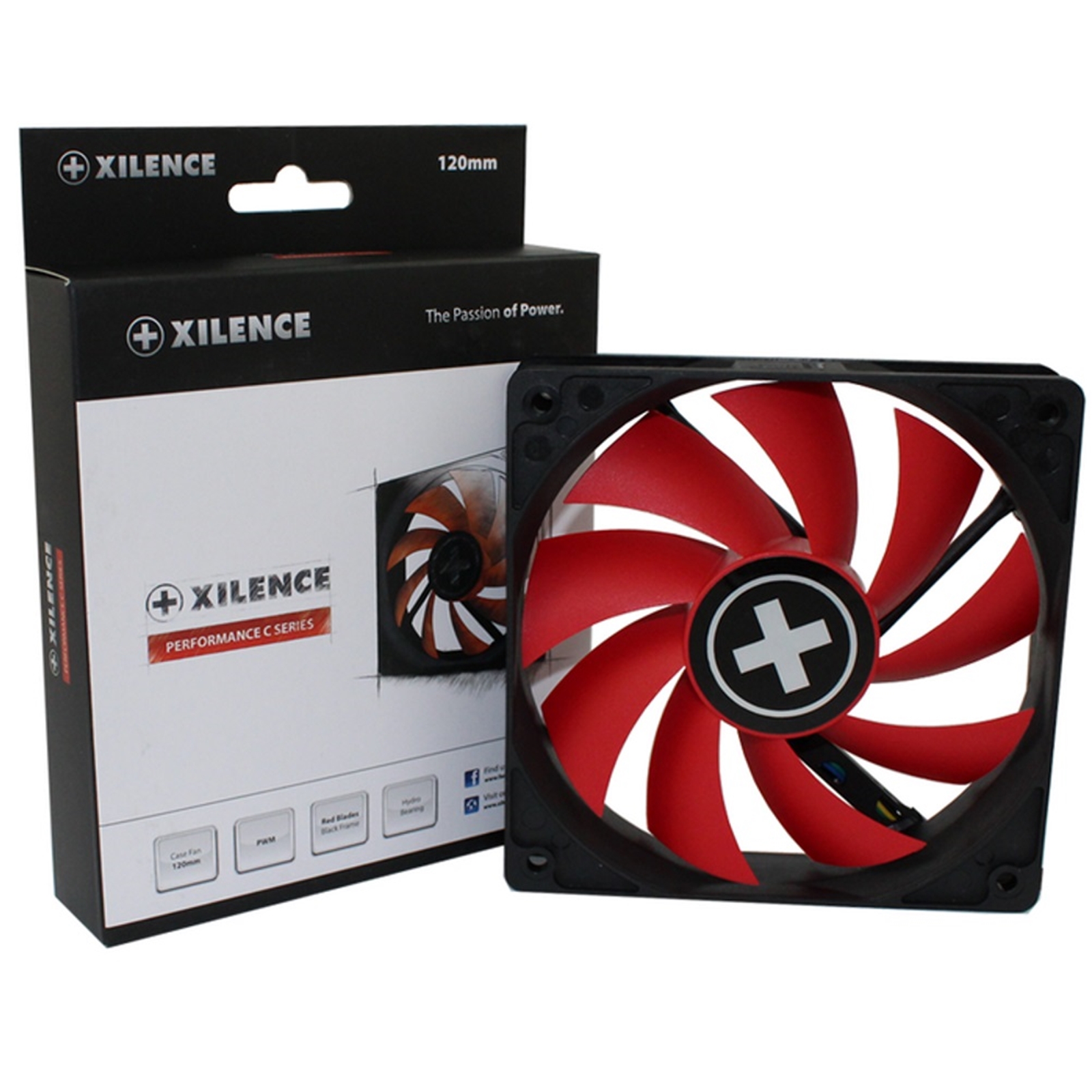 FAXIL-XF042 Xilence Performance C 120mm 1500RPM PWM Black & Red Fan - Image 1