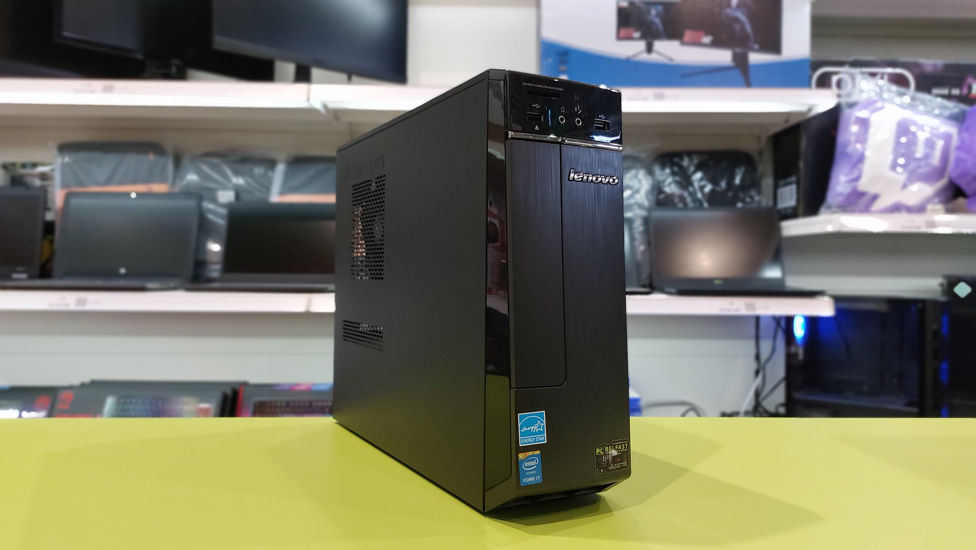Lenovo 90B8 SFF 0 (4) Lenovo SFF Desktop / Intel i7 4th Gen @ 4.00GHz / 8GB RAM / 240GB SSD / GTX 745 2GB - Image 1