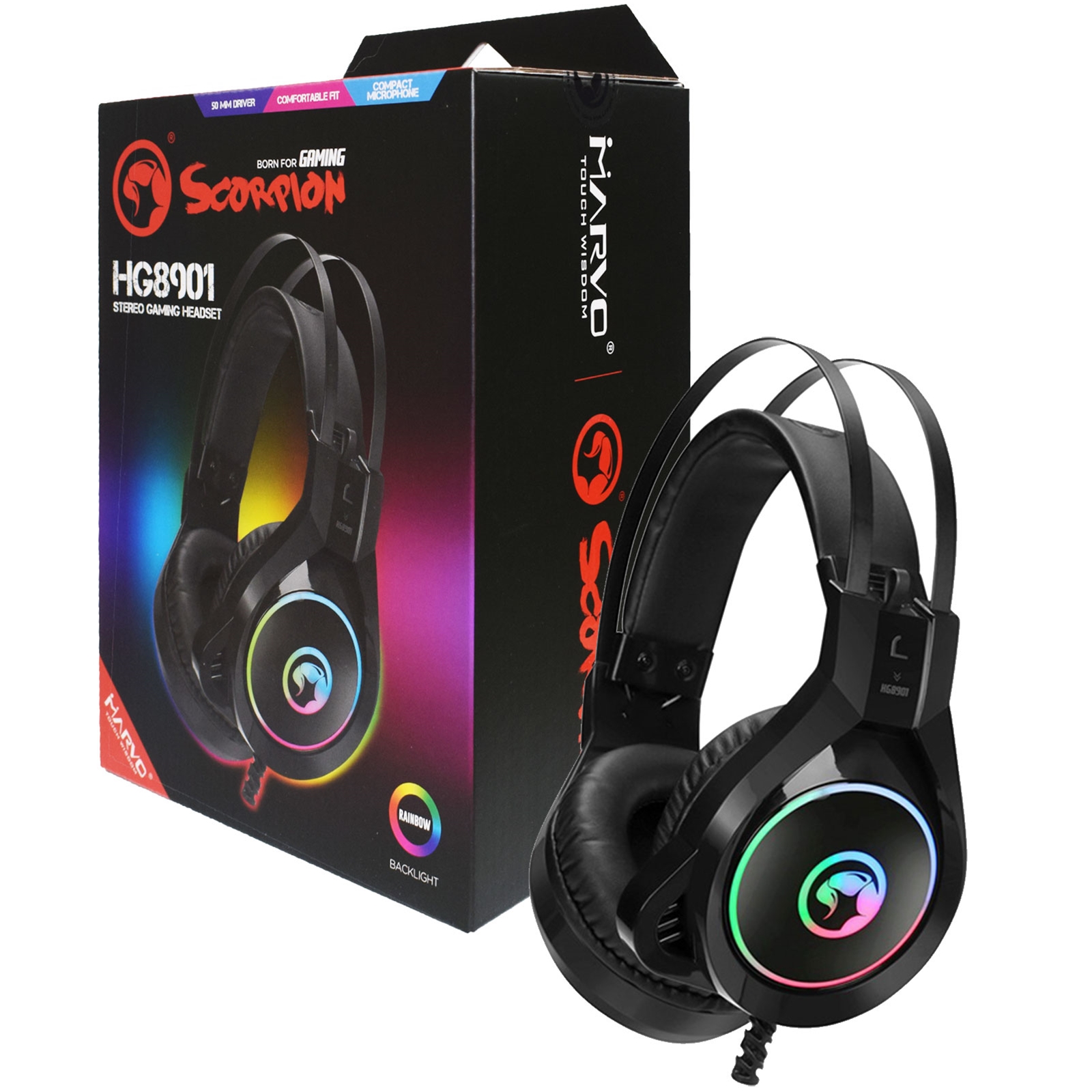 SPMAR-HG8901 Marvo Scorpion HG8901 RGB LED Gaming Headset - Image 1