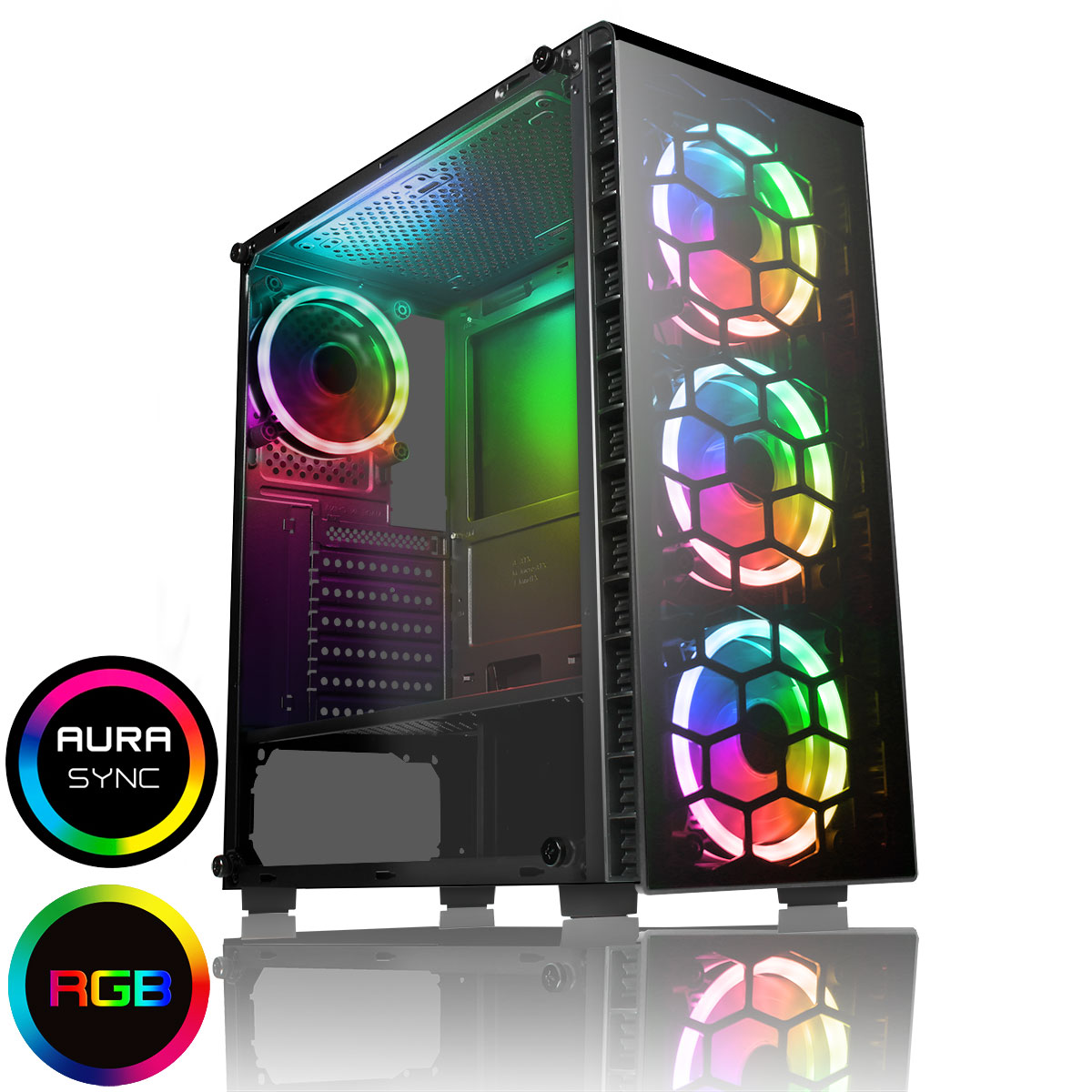 cscitraiderrgbsync-newv3 CiT Raider Mid Tower 1 x USB 3.0 / 2 x USB 2.0 4 x RGB FANS - Image 1