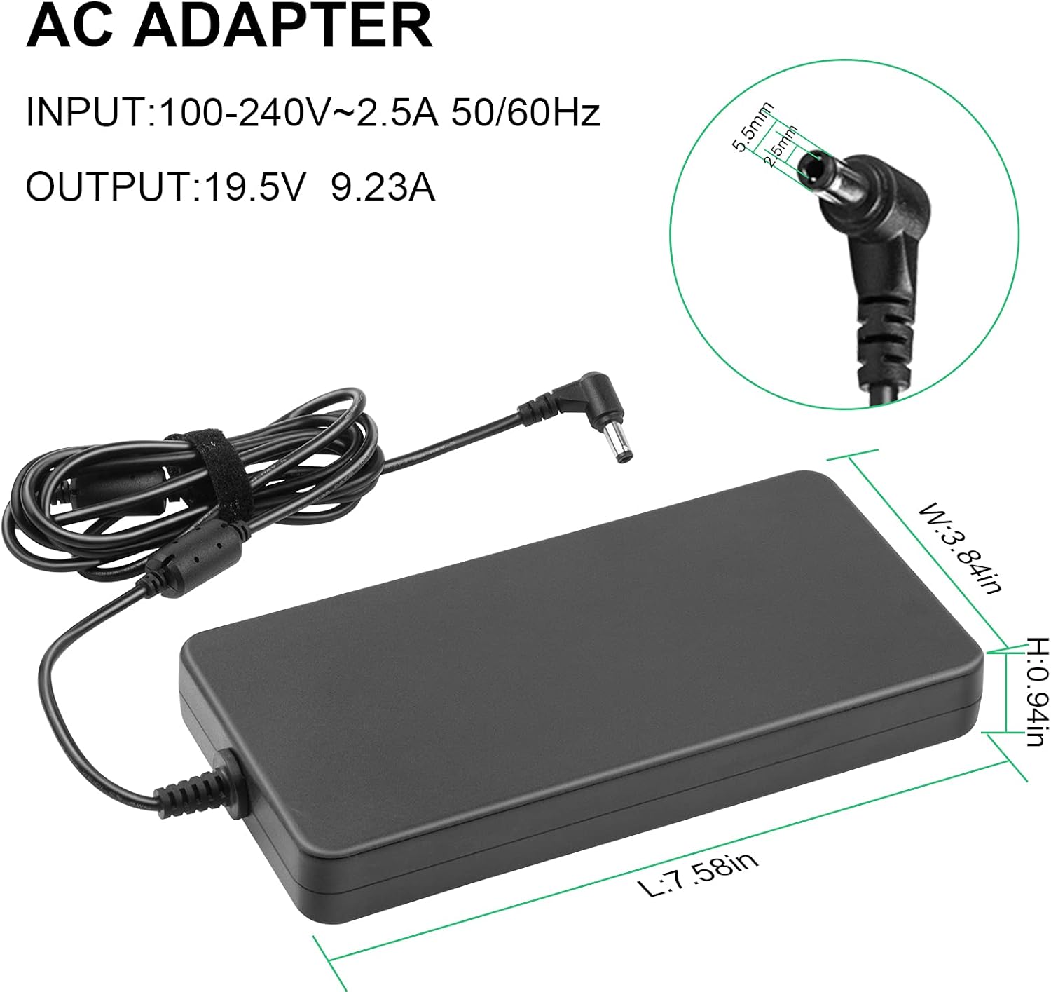 laptop charhger 180W AC Power Supply Charger Adapter For Asus / MSI 5.5 x 2.5mm 180W - Image 1