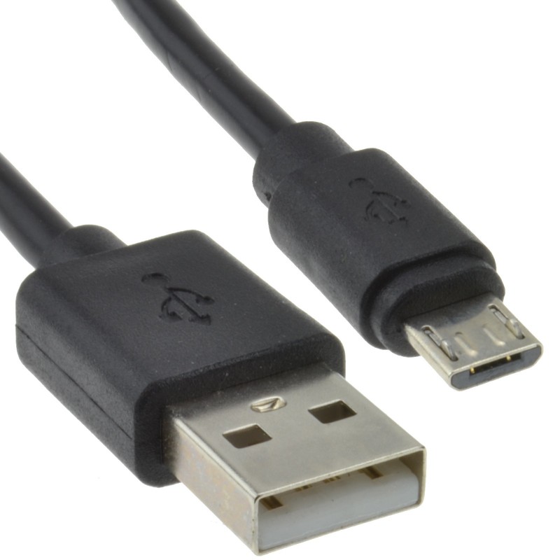 usb-20-a-to-micro-b-data-and-charging-24awg-cable-1m-lead-black-003933 1.8m USB 2.0 A (M) to USB 2.0 Micro B (M) Data Cable - Image 1