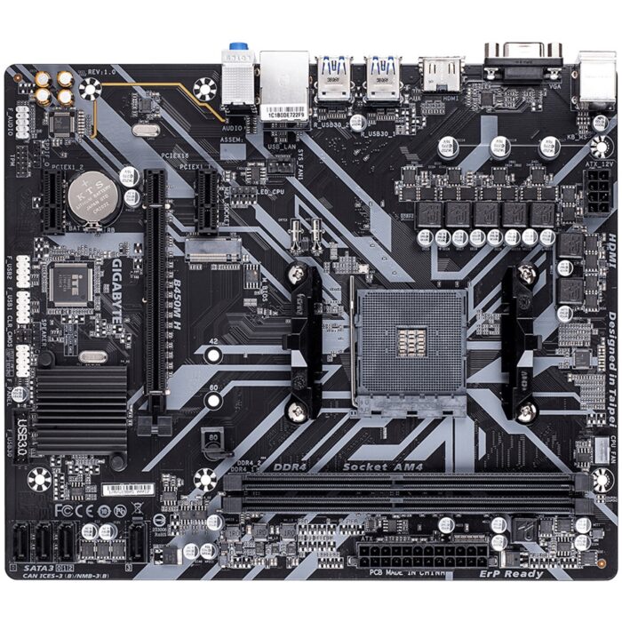 Gigabyte B450M H AMD Socket AM4 Micro ATX DDR4 VGA/HDMI M.2 USB 3.1 Motherboard - Image 2