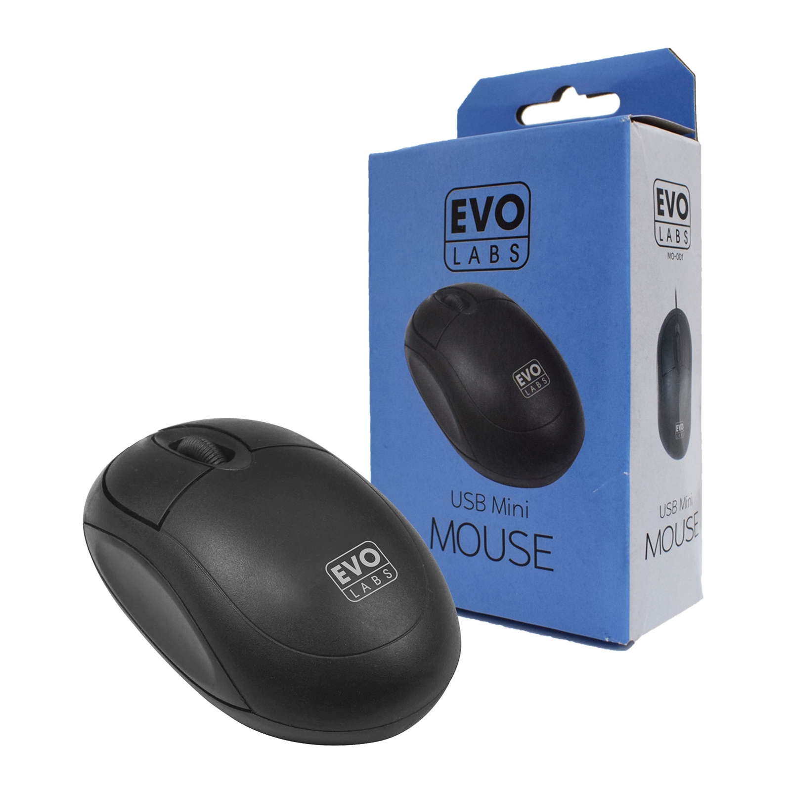 MIEVO-MO001 Evo Labs MO-001 USB Matte Black Mini Mouse - Image 1