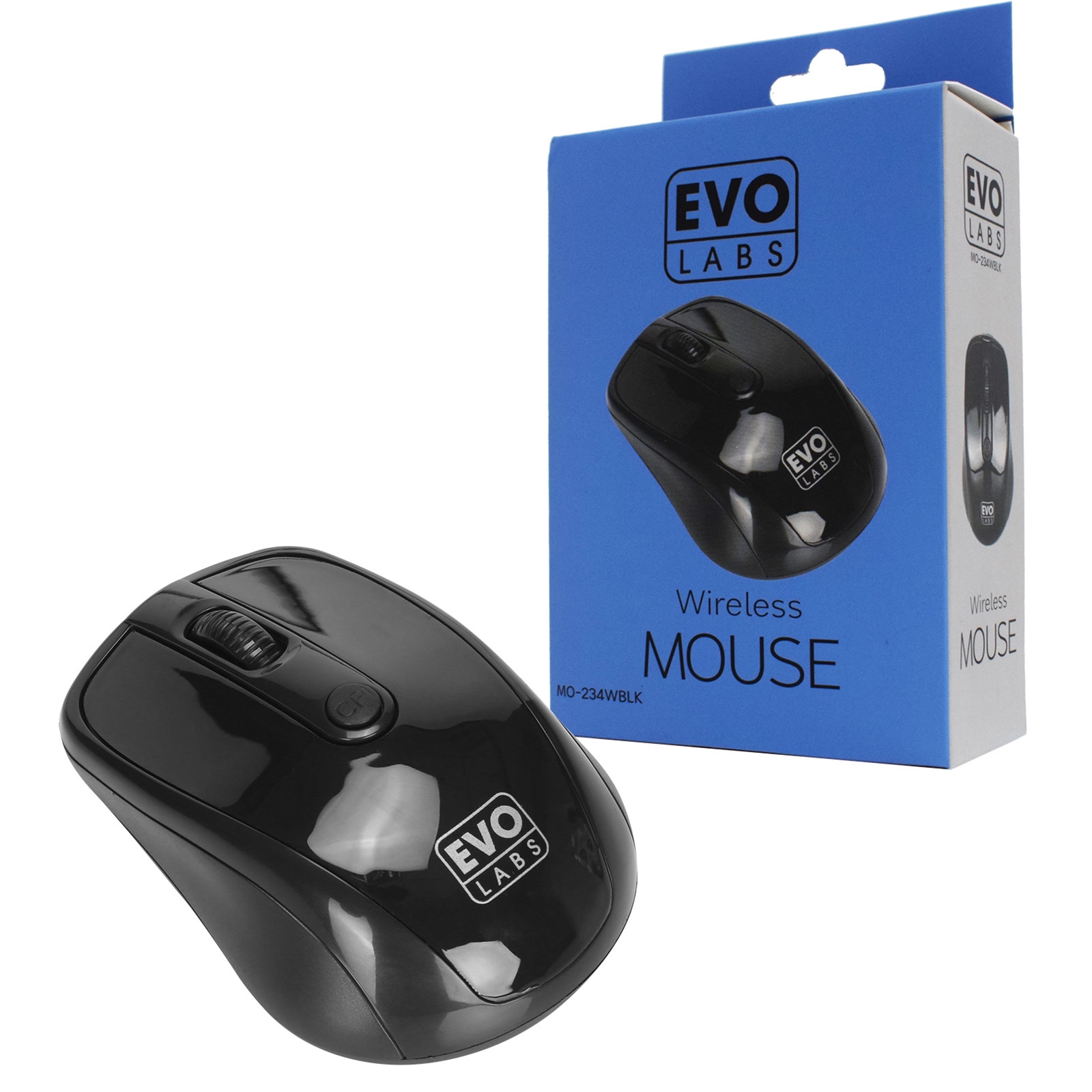 MIEVO-MO234WBLK Evo Labs MO-234WBLK Wireless Gloss Black Mouse - Image 1