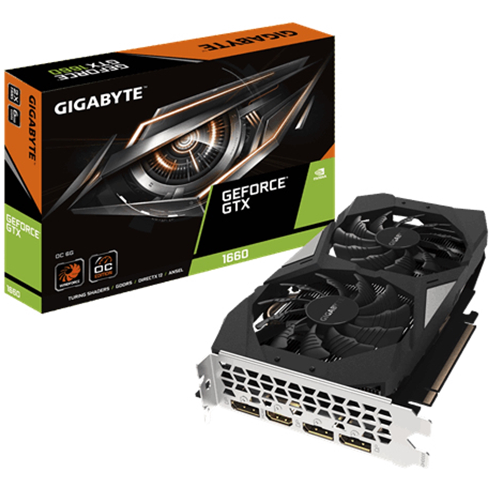 GRGIG-GVN1660O6 Gigabyte Nvidia GeForce GTX 1660 OC 6GB Double Fan Graphics Card - Image 1