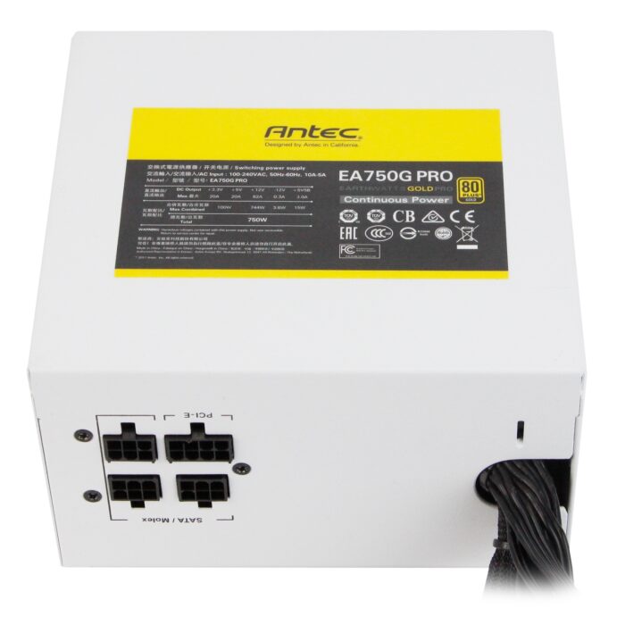 Used Antec EarthWatts Gold Pro White 750W 120mm Silent Fan 80 PLUS Gold Semi Modular PSU - Image 4