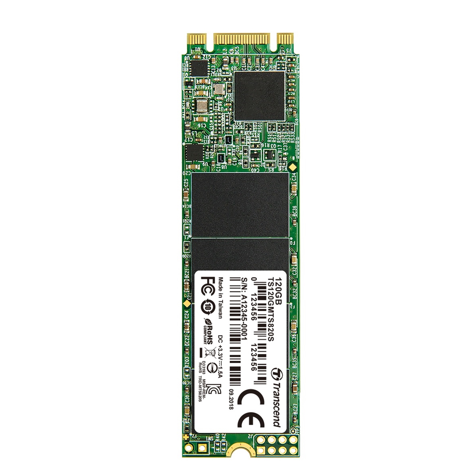 HDTRA-TS120GMTS8 Transcend 120GB M.2 2280 SATA III SSD - Image 1