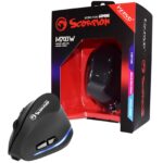 Marvo Scorpion M703W Wireless Blue LED Black Right-Handed Ergonomic Rechargeable Gaming Mouse