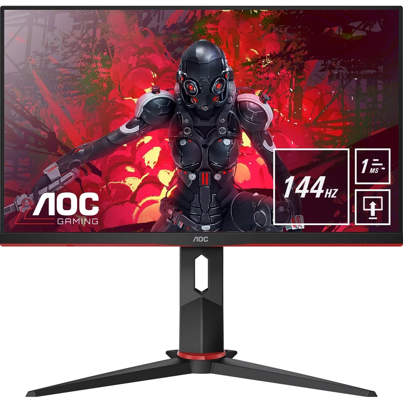 MOAOC-24G2UBK AOC 24G2U/BK 23.8" Full HD LED 144Hz Widescreen IPS HDMI/Display Port Freesync 1ms Gaming Black/Red Monitor - Image 1