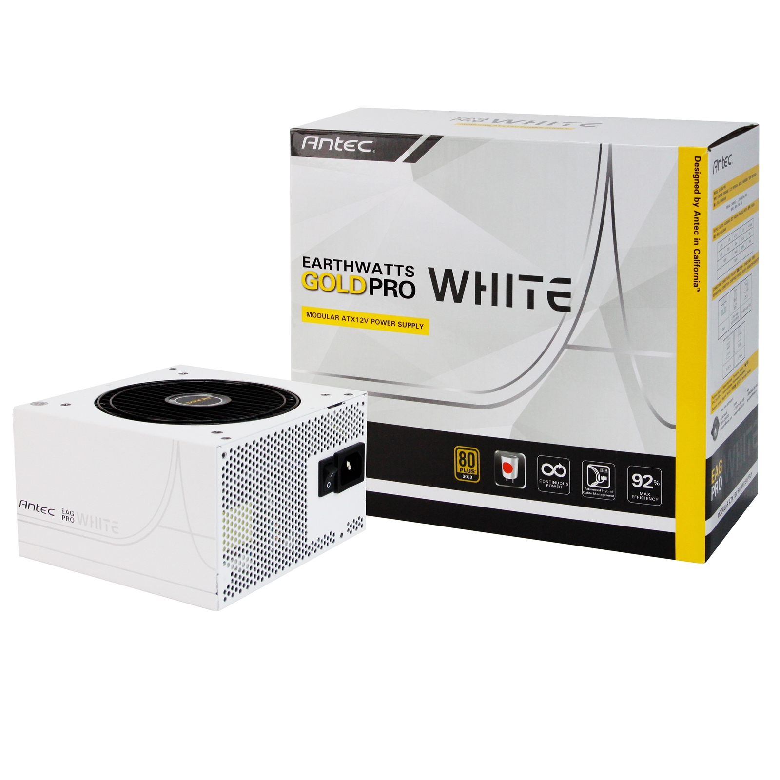 PSANT-EA750GPWT Used Antec EarthWatts Gold Pro White 750W 120mm Silent Fan 80 PLUS Gold Semi Modular PSU - Image 1