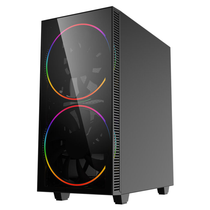 GameMax Black Hole ARGB Gaming Case 2x 20cm 1x 12cm ARGB Fans 1x ARGB Hub - Image 3