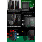 GameMax Black Hole ARGB Gaming Case 2x 20cm 1x 12cm ARGB Fans 1x ARGB Hub - Image 10