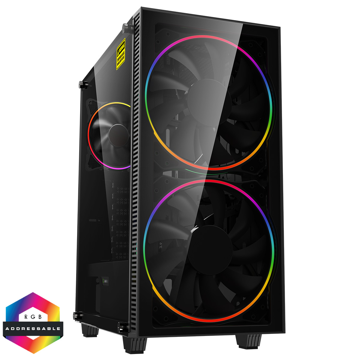 gmxcsblackhole-new GameMax Black Hole ARGB Gaming Case 2x 20cm 1x 12cm ARGB Fans 1x ARGB Hub - Image 1
