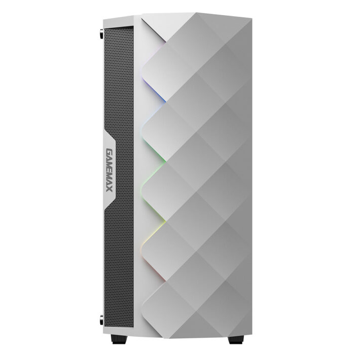 GameMax White Diamond Mid Tower Case with Addressable RGB LED - Image 2