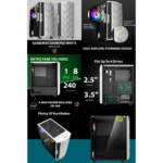 GameMax White Diamond Mid Tower Case with Addressable RGB LED - Image 9