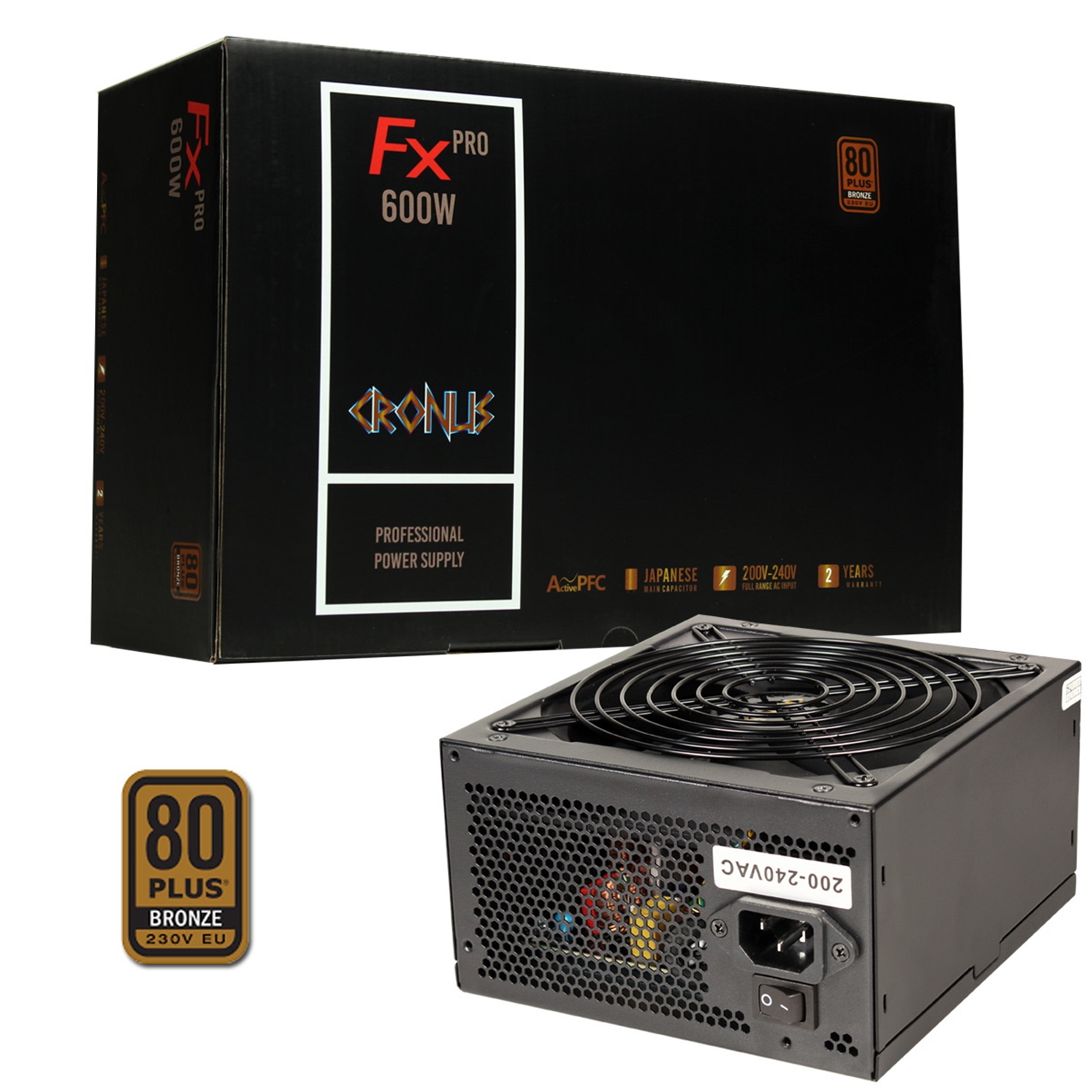PSCRO-ECRO600W Cronus FX PRO 600W 140mm Silent Fan 80 PLUS Bronze PSU - Image 1