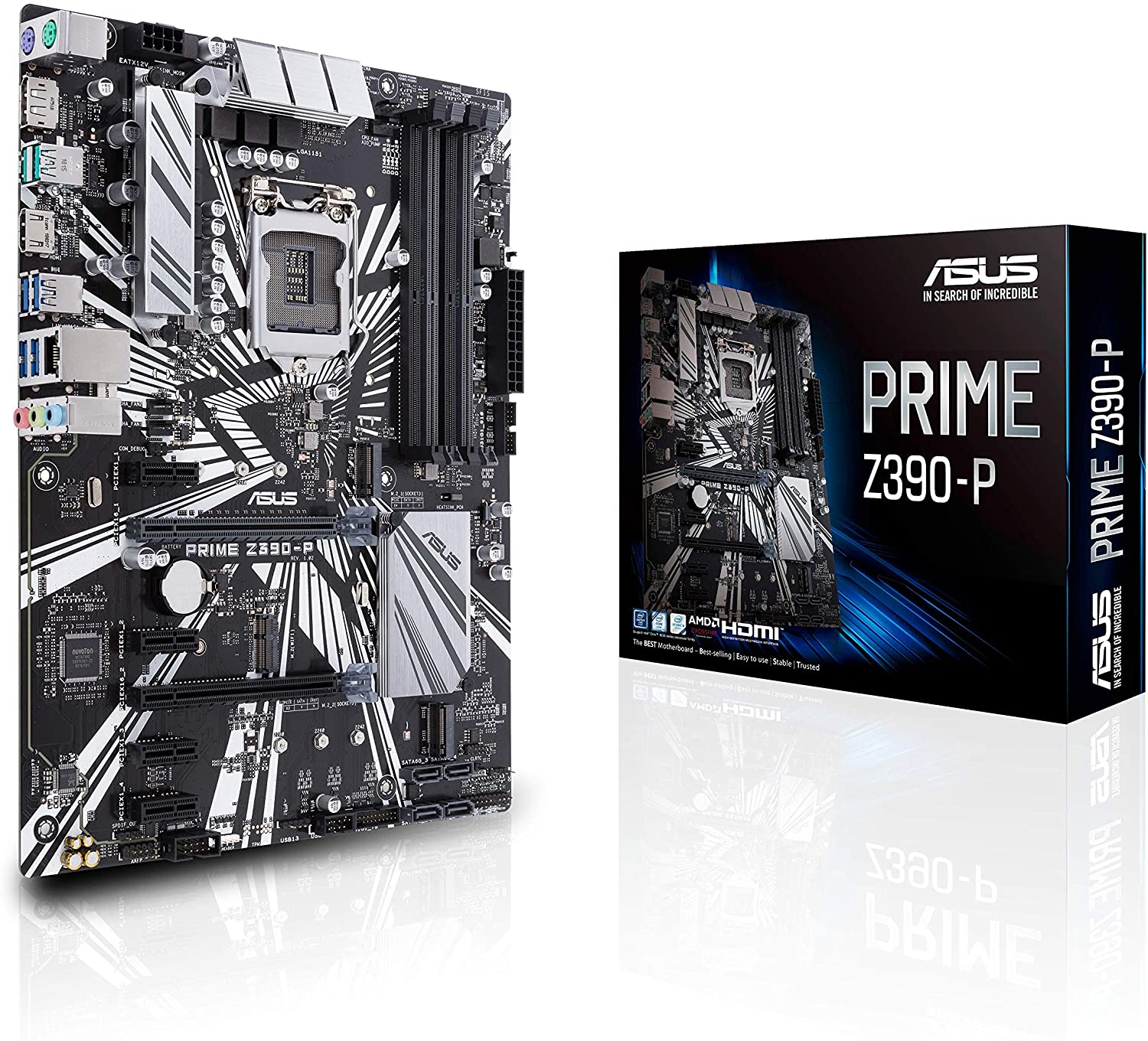 91Hkvzo6PYL._AC_SL1500_ Used ASUS Prime Z390-P LGA1151 (Intel 8th and 9th Gen) ATX DDR4 DP HDMI M.2 USB 3.1 Gen2 - Image 1