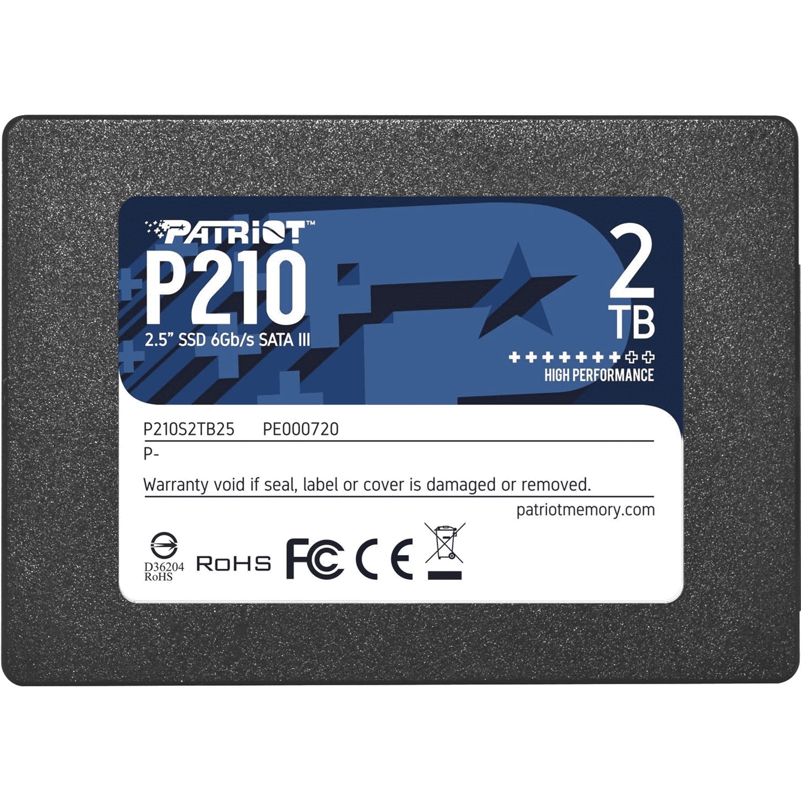 HDPAT-P210S2TB25 Patriot P210 SSD 2TB SATA 3 Internal Solid State Drive 2.5" - Image 1