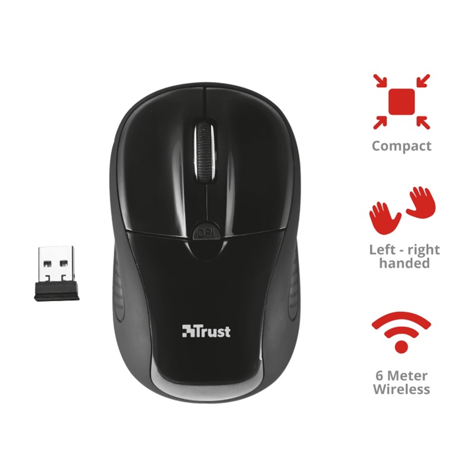 131719 Trust Primo Wireless Black Mouse - Image 1