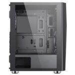 CiT Alpha Black Mid Tower 1 x USB 3.0 / 2 x USB 2.0 Tempered Glass Side Window Panel Black Case with Addressable RGB LED Lighting & Fans - Image 5