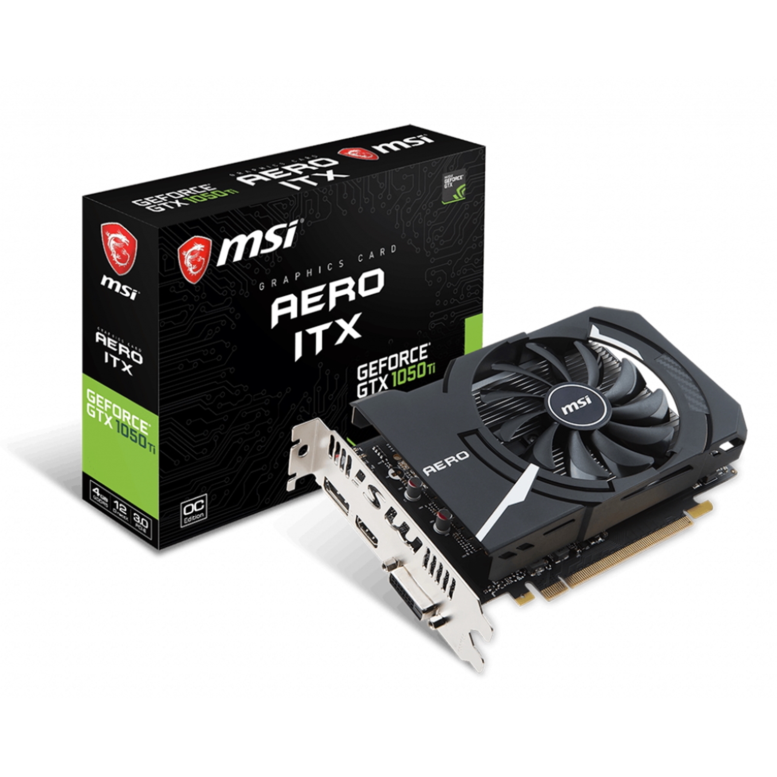 GRMSI-GTX105TIA MSI GTX 1050 TI AERO ITX 4G OCV1 Graphics Card - Image 1