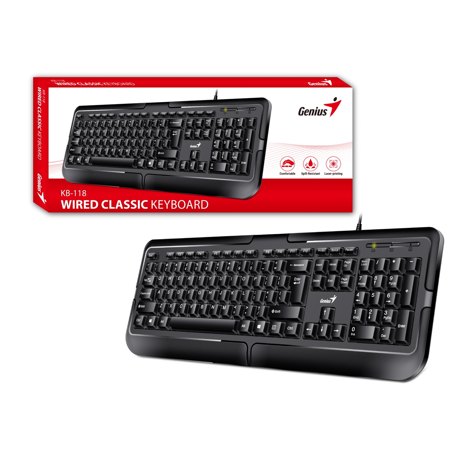 KEGEN-KB118JJHHJ Genius KB-118 USB Desktop Keyboard - Image 1