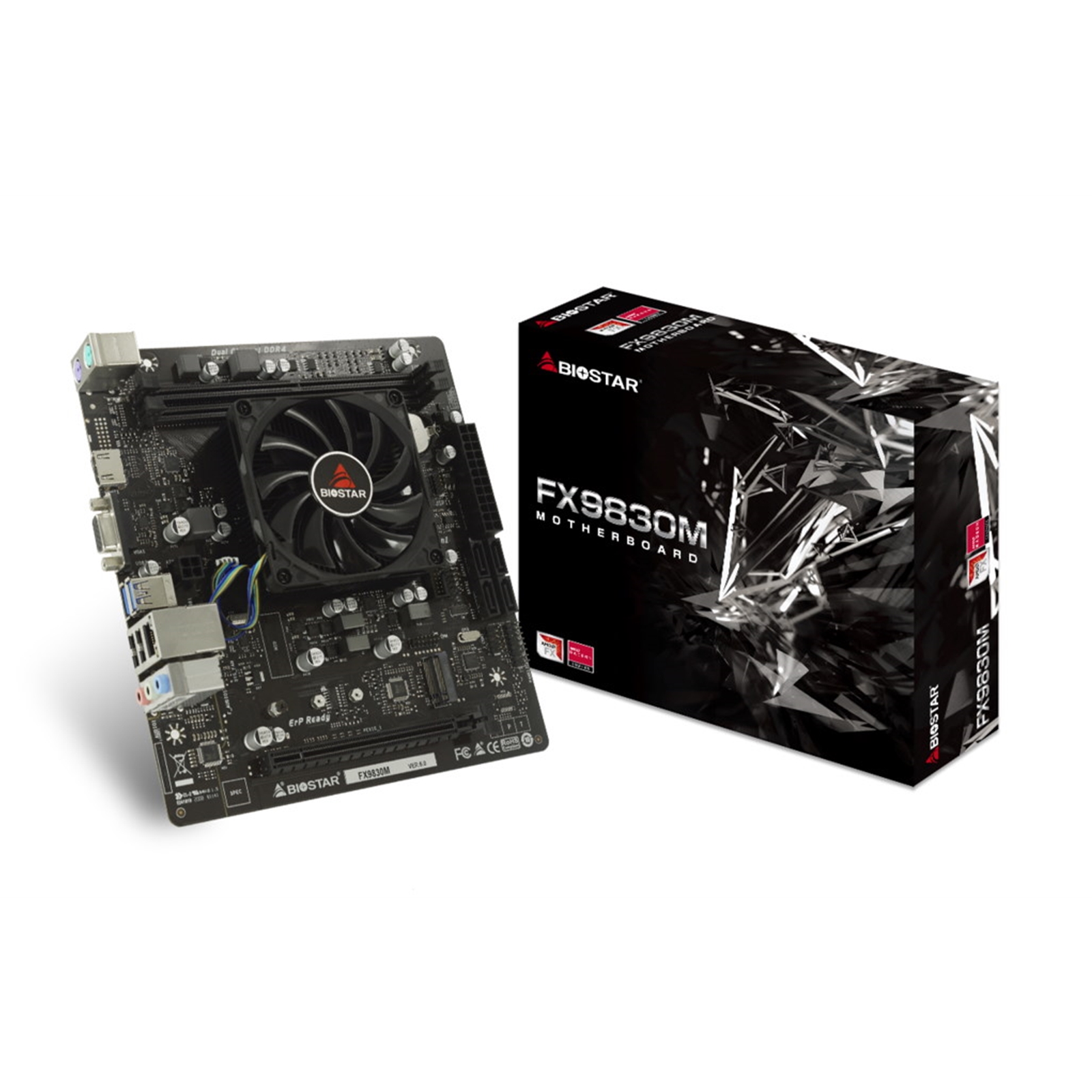 MBBIO-FX9830M Biostar FX9830M AMD Integrated FX-9830P Micro ATX DDR4 VGA/HDMI M.2 USB 3.2 Gen1 Motherboard - Image 1