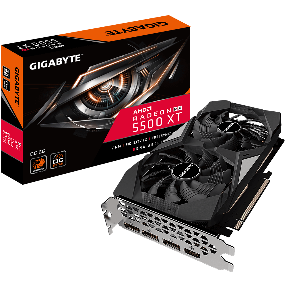 RADEON RX 5500 XT GIGABYTE RADEON RX 5500XT OC 8GB DDR6 PCIe 4.0 GPU - Image 1