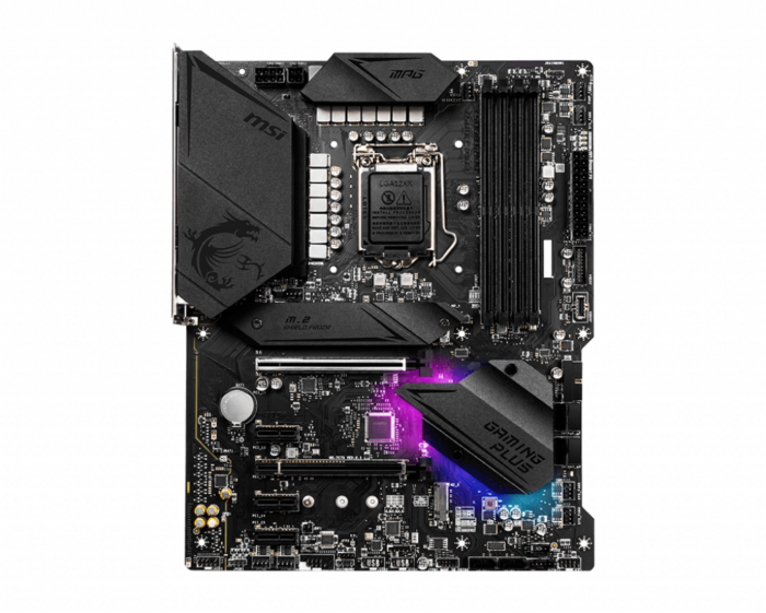 MSI MPG Z490 GAMING PLUS Motherboard ATX, LGA1200, DDR4, LAN, USB 3.2 Gen2, Type C, M.2, DisplayPort, HDMI, Pre-installed I/O Shield, RGB Mystic Light - Image 2