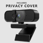 1080P Webcam Black with Microphone and Privacy Cover - Image 2