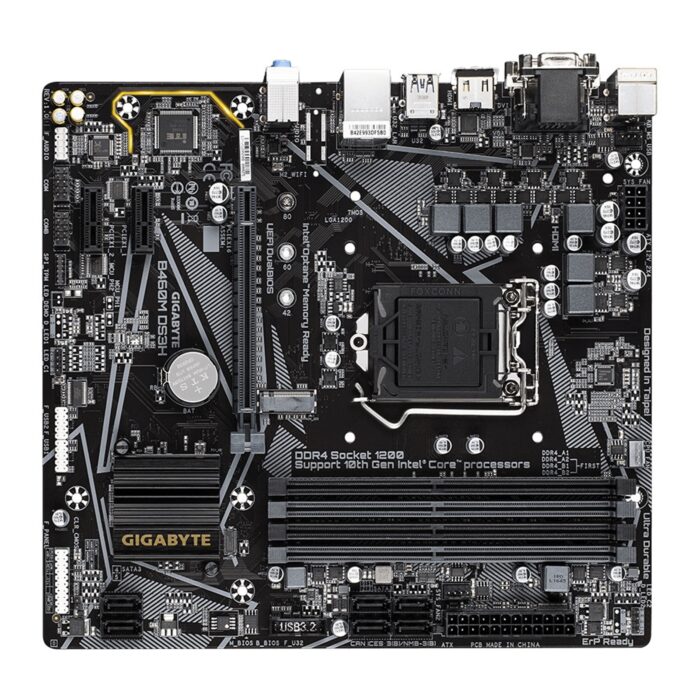 Gigabyte B460M DS3H Intel Socket 1200 Micro ATX HDMI/DVI/VGA M.2 USB 3.2 Gen1 Motherboard - Image 2