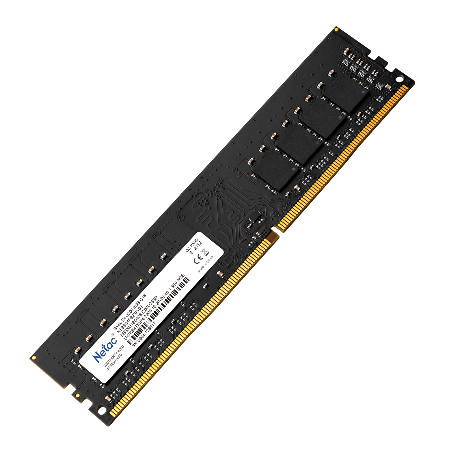 SDNET-NT4P32SP08 Netac 8GB No Heatsink (1 x 8GB) DDR4 2666MHz DIMM - Image 1