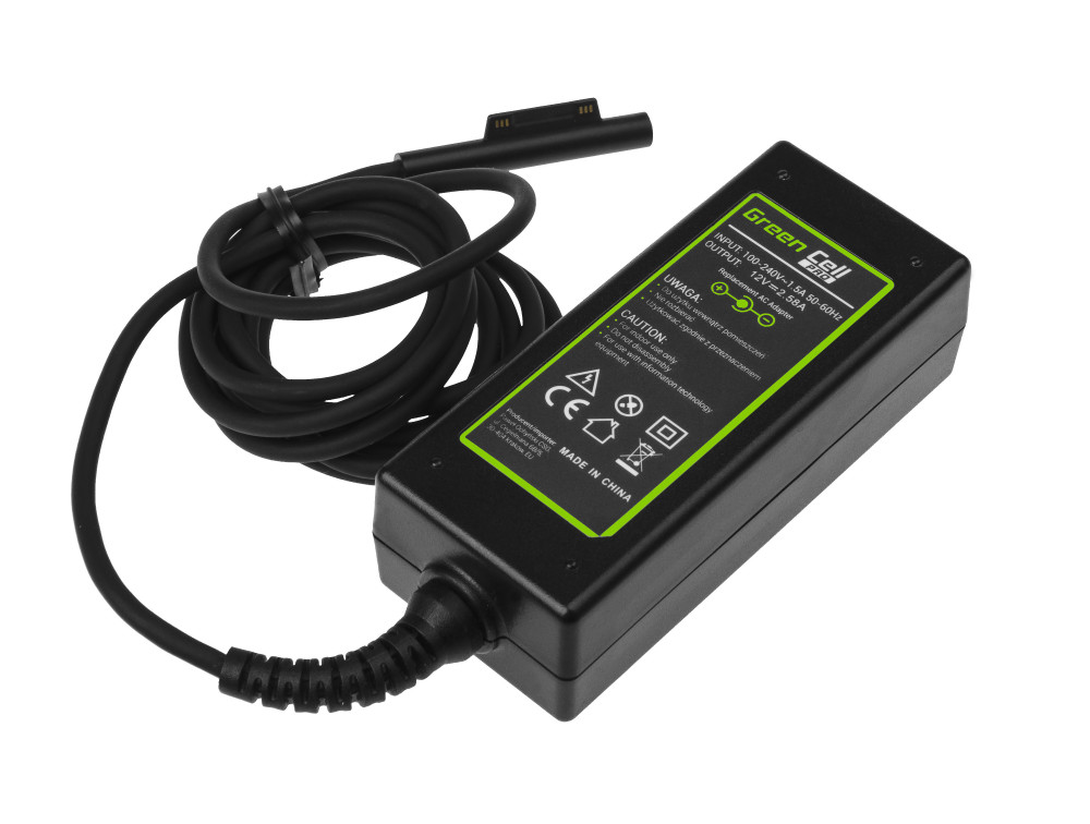 green-cell-pro-charger-ac-adapter-for-microsoft-surface-pro-3-i-pro-4-36w-12v-258a-magnetic Power Supply Charger for Microsoft Surface Pro 3 Pro 4 Pro 5 Book 36W AD63P - Image 1