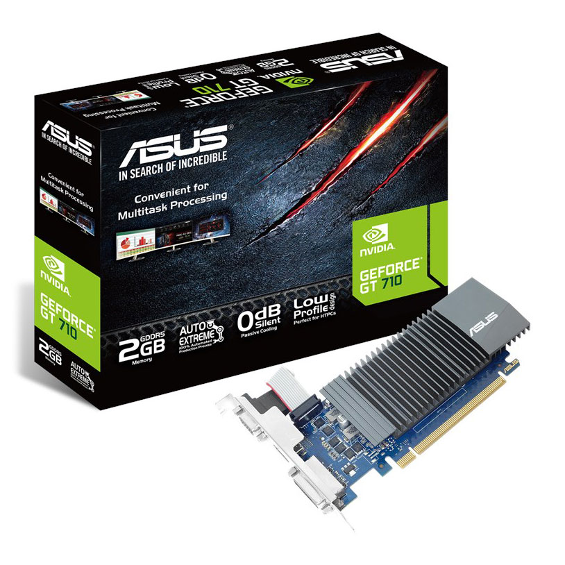 2884880-l-a Asus GT710, 2GB DDR5, PCIe2, VGA, DVI, HDMI, Silent, Low Profile - Image 1