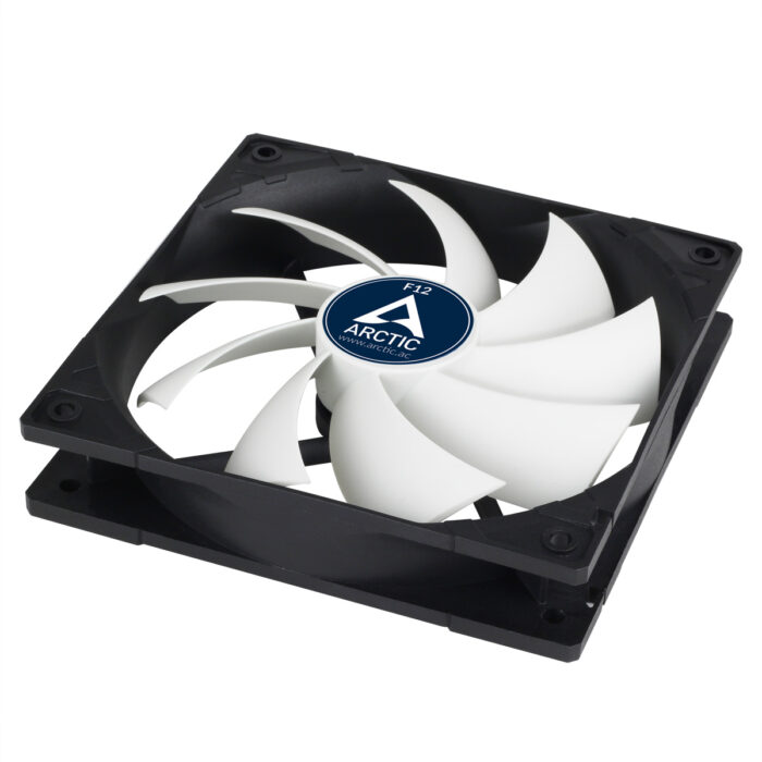 Arctic F12 Low Noise 12cm Case Fan, Black & White, 9 Blades, Fluid Dynamic - Image 2