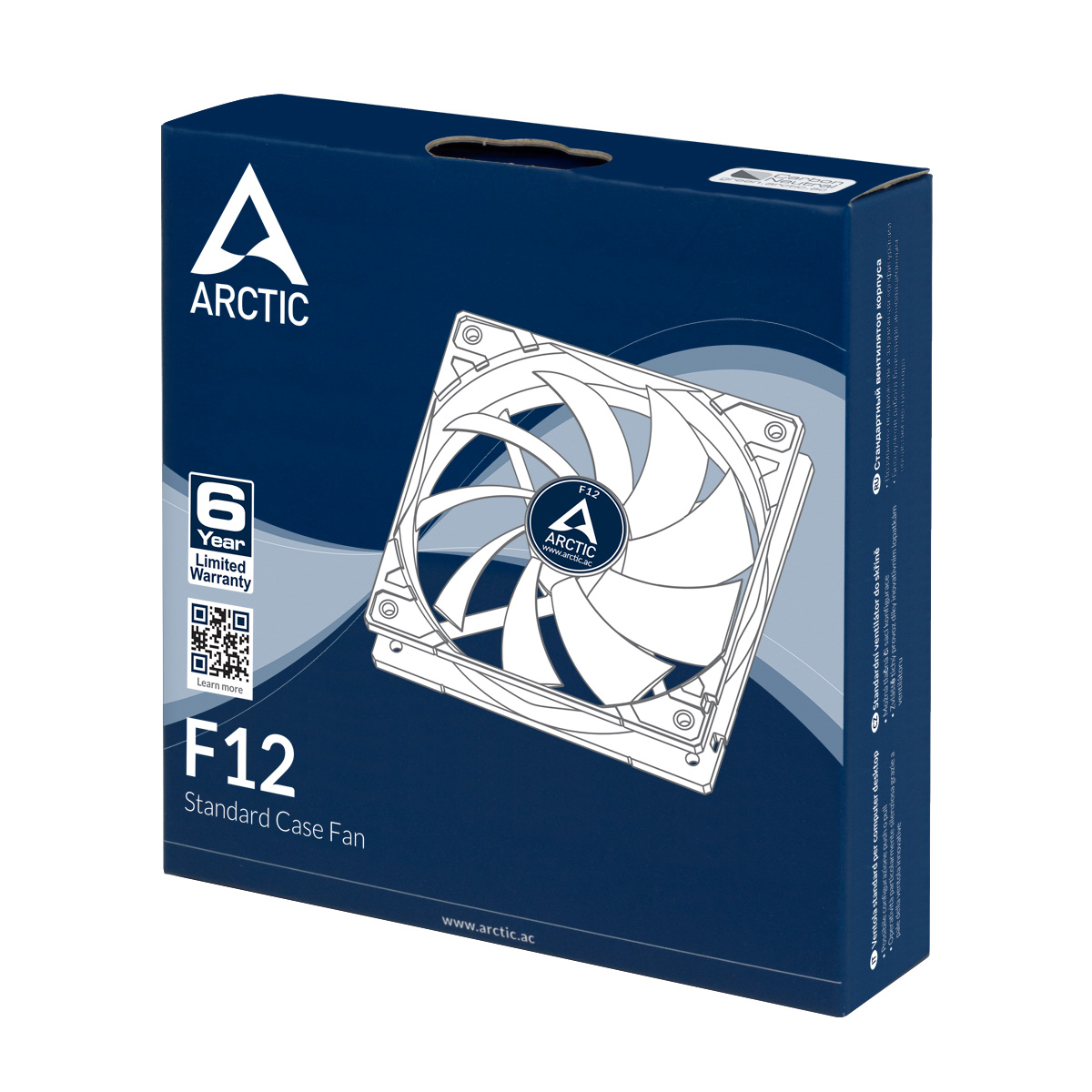 F12_G05 Arctic F12 Low Noise 12cm Case Fan, Black & White, 9 Blades, Fluid Dynamic - Image 1