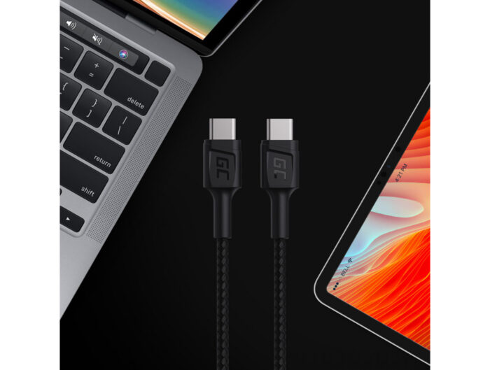 Cable Green Cell GC PowerStream USB-C - USB-C 120cm with Power Delivery (60W), 480 Mbps, Ultra Charge, QC 3.0 - Image 2
