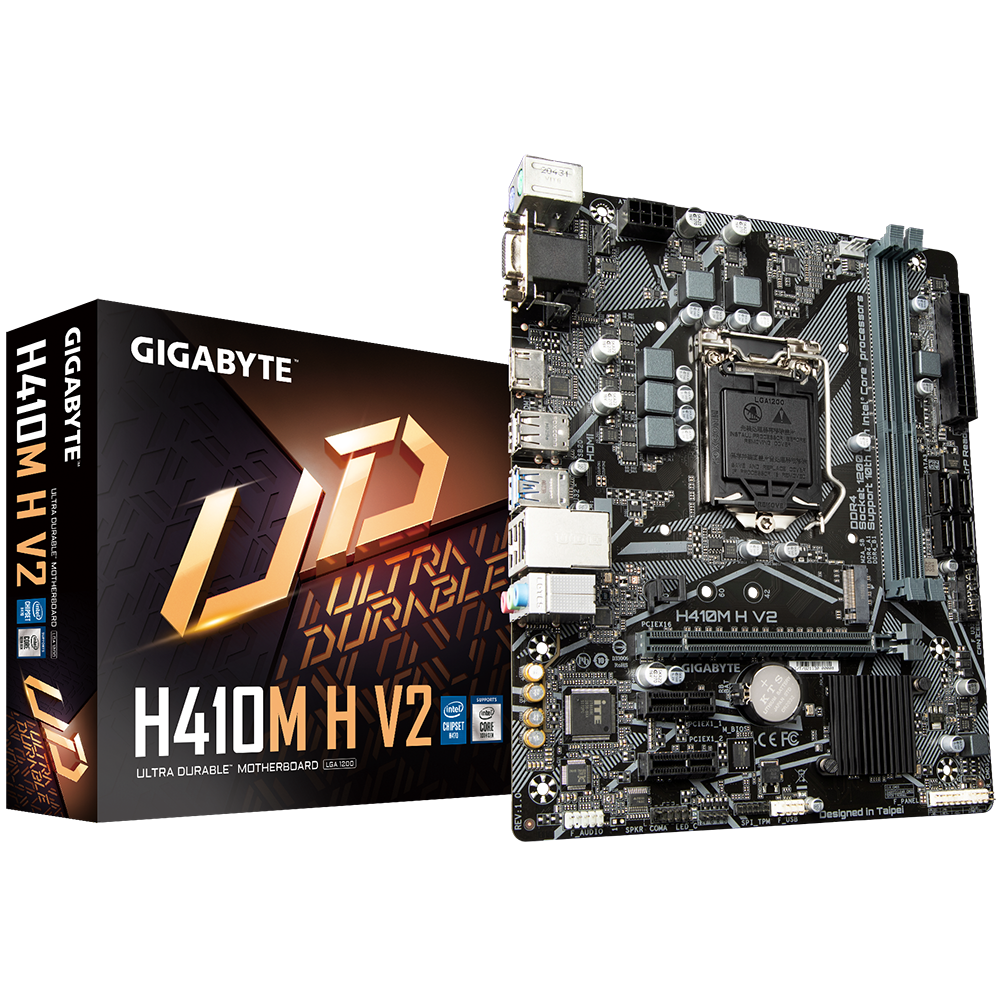 1000 Gigabyte H410M-H V2 Intel LGA 1200 Micro ATX HDMI/VGA Motherboard - Image 1