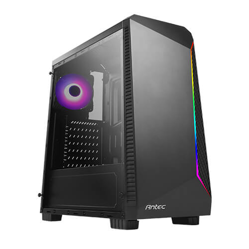 Antec-nx220-01 Antec NX220 ARGB Rear Fan & Front ARGB LED Strip, LED Control Button, Black - Image 1