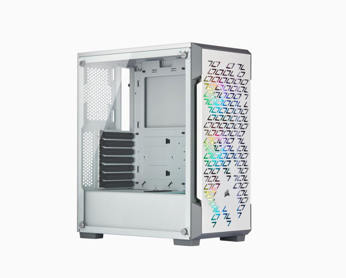 corsair 220T 0 Corsair Icue 220T RGB Airflow Tempered Glass Mid-Tower Smart Case, White - Image 1
