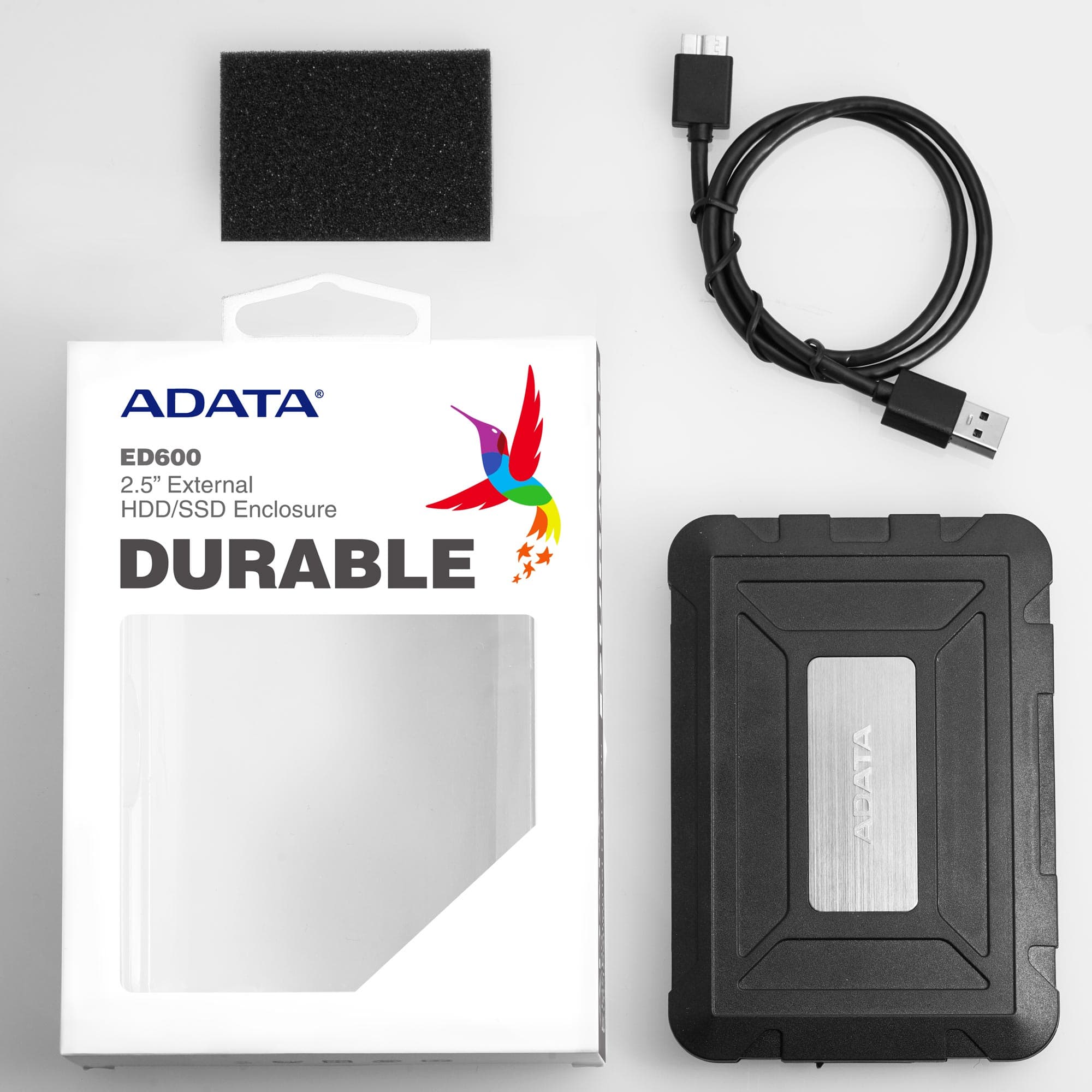 productGallery6260 ADATA ED600 2.5" SATA Drive Caddy, USB 3.2 Gen1, USB Powered, IP54 Water, Dust & Shock Proof - Image 1