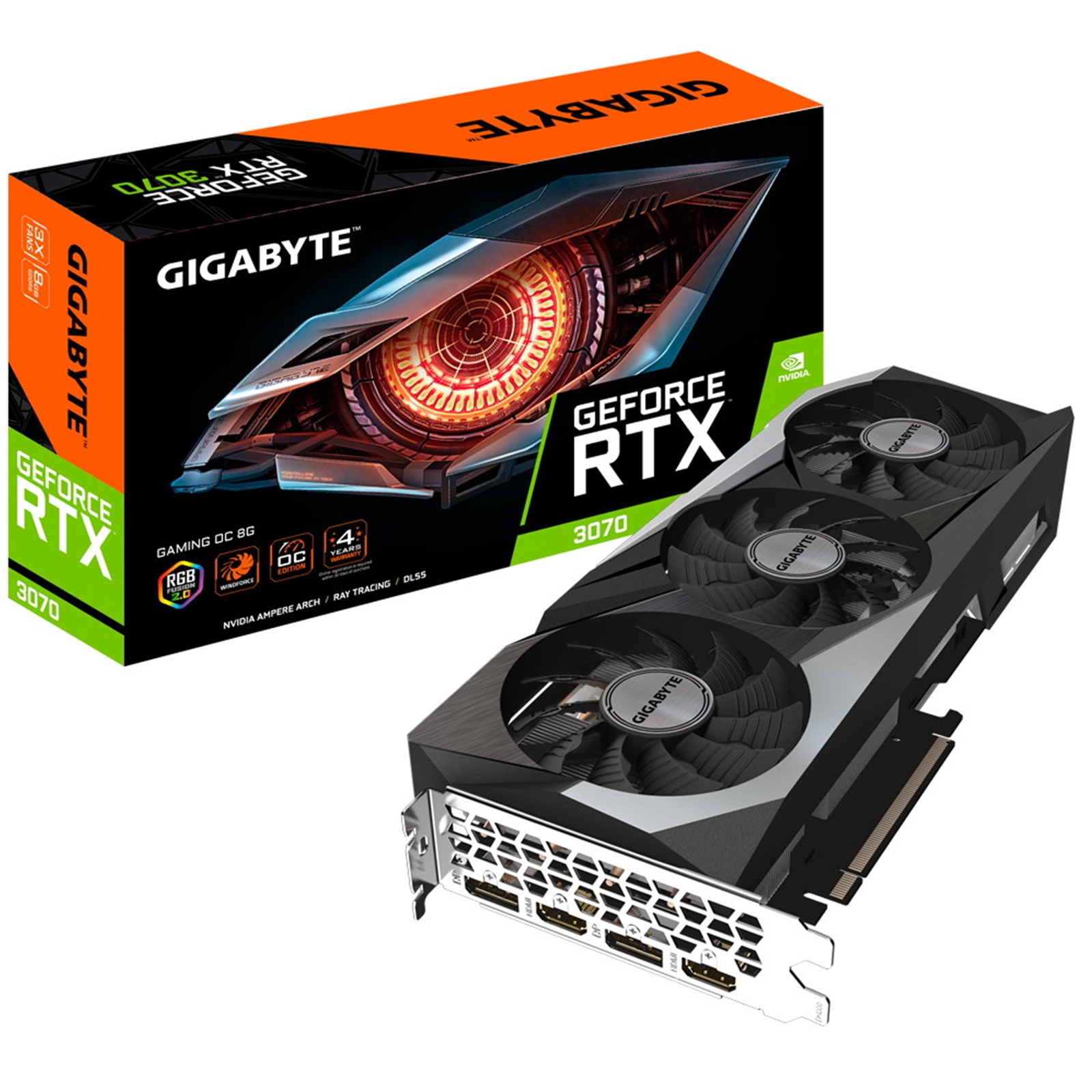 GRGIG-N3070GAM (1) Gigabyte Nvidia GeForce RTX 3070 GAMING OC V2 LHR 8GB Triple Fan Graphics Card - Image 1