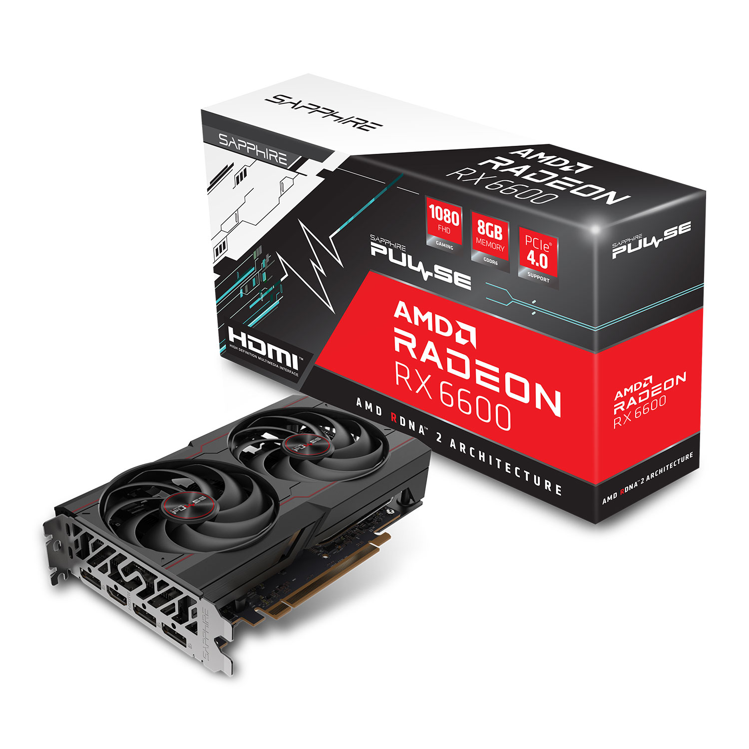 3365663-l-a SAPHIRE Radeon RX 6600 8GB DDR6 Graphics Card - Image 1