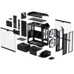 Cooler Master MasterCase H500M Full Tower 4 x USB 3.0 / 1 x USB 3.1 Type-C 4 x Tempered Glass Window Panels Iron Grey Case with Addressable RGB LED Fans & RGB Controller - Image 5