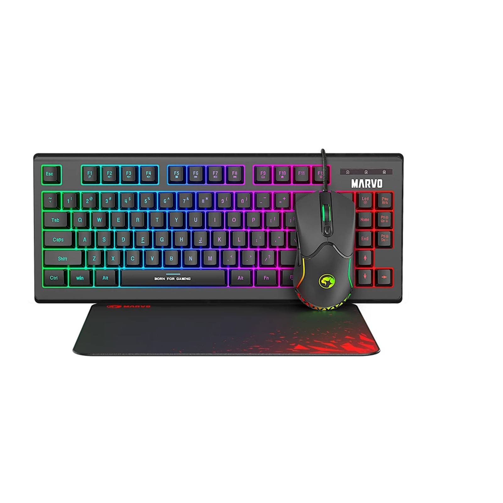 CM310-UK Marvo Scorpion CM310-UK 3-in-1 TKL Gaming Bundle, Keyboard, Mouse and Mouse Pad - Image 1