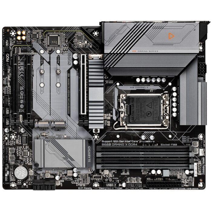 Gigabyte B660 GAMING X DDR4 Motherboard, Intel Socket 1700, 12th Gen, ATX, Fully Covered Thermal Design, 3 x PCIe 4.0/3.0 M.2 with Thermal Guard, 2.5GbE Gaming LAN, Front USB 3.2 Gen 2 Type-C - Image 3